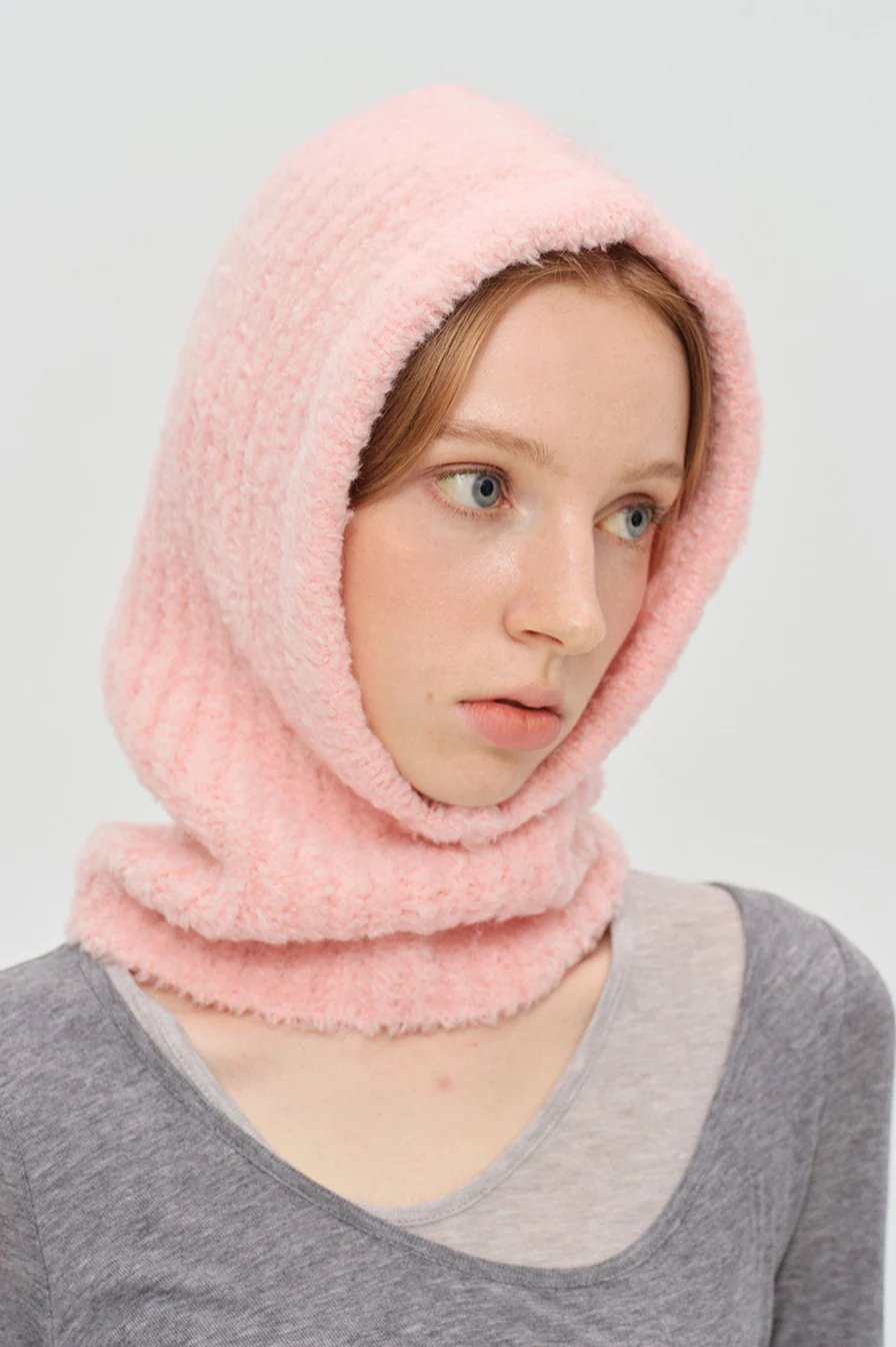 Solid Color Wool Blend Balaclava One-Piece Warm Knitted Hat - Image 6