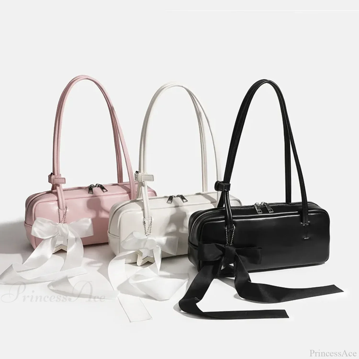 Solid Color Zipper Shoulder Bag for Women - Image 3
