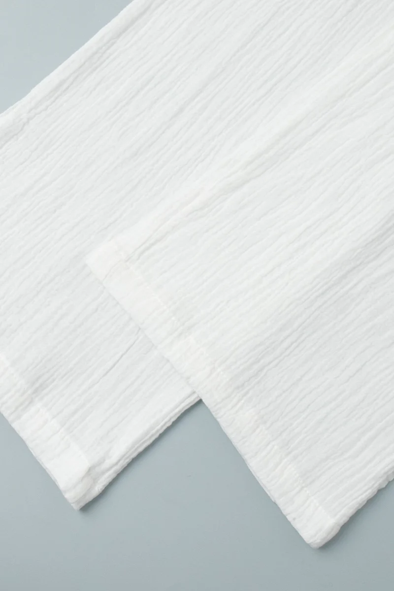 Solid Cotton Wrinkled Shirt Pants Two Piece Set - Image 7