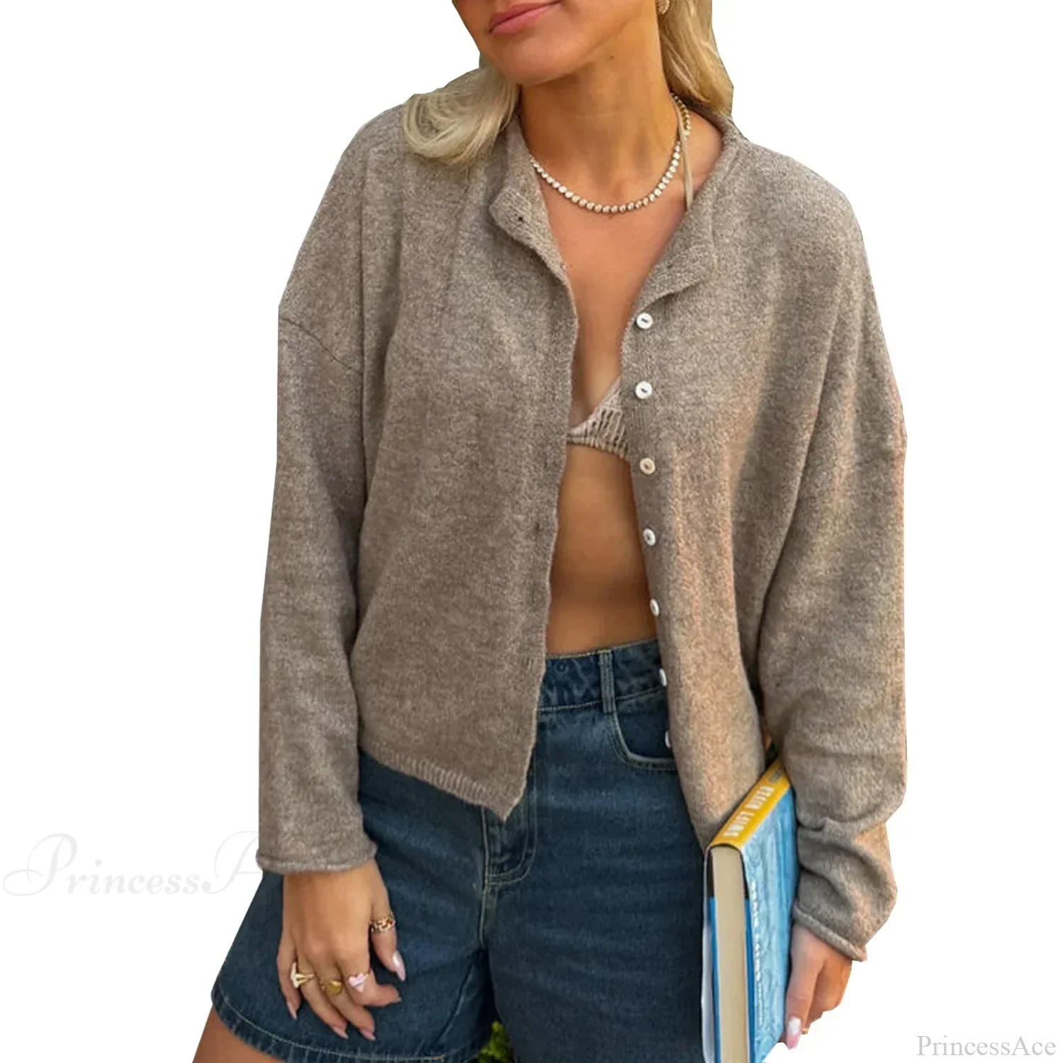 Solid Cozy Button-front Knit Cardigan - Image 10