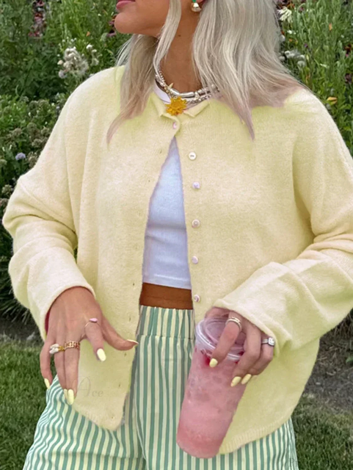 Solid Cozy Button-front Knit Cardigan - Image 4