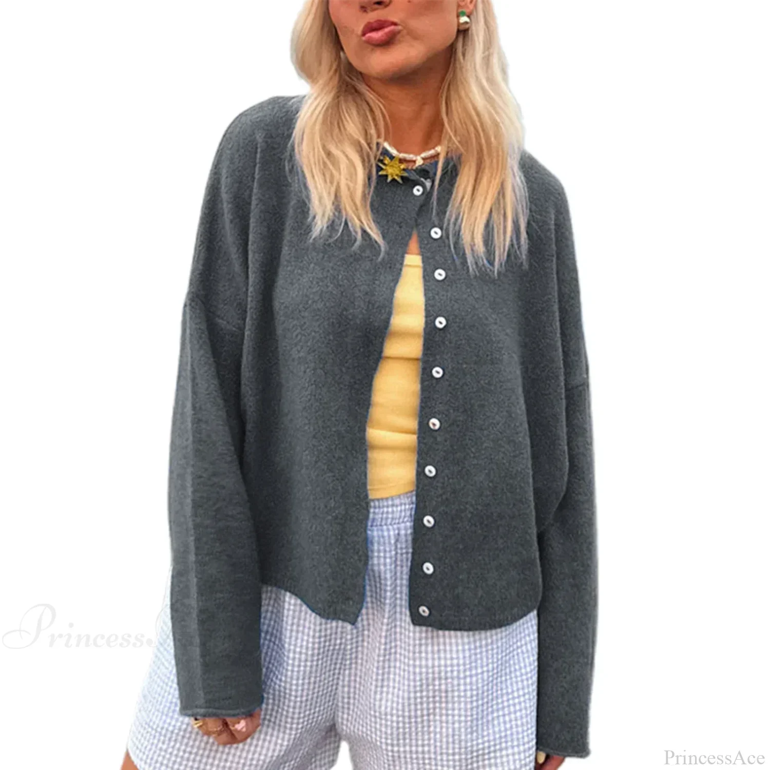 Solid Cozy Button-front Knit Cardigan - Image 7