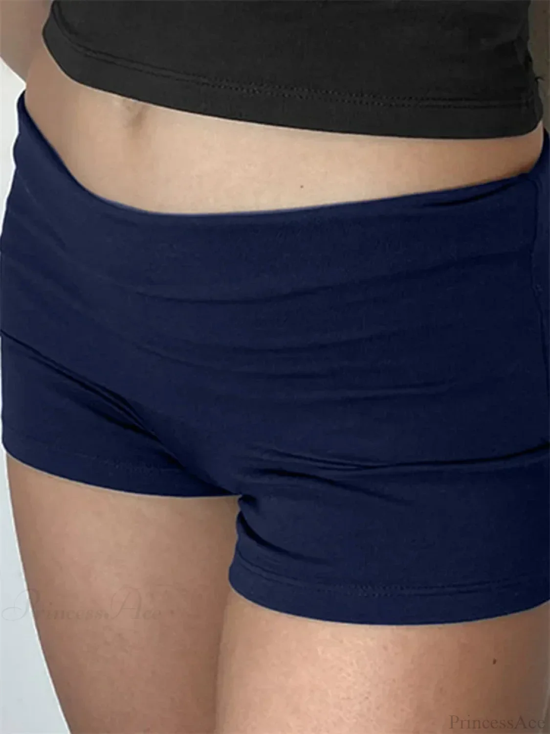 Solid Elastic Low Waist Short - Image 4