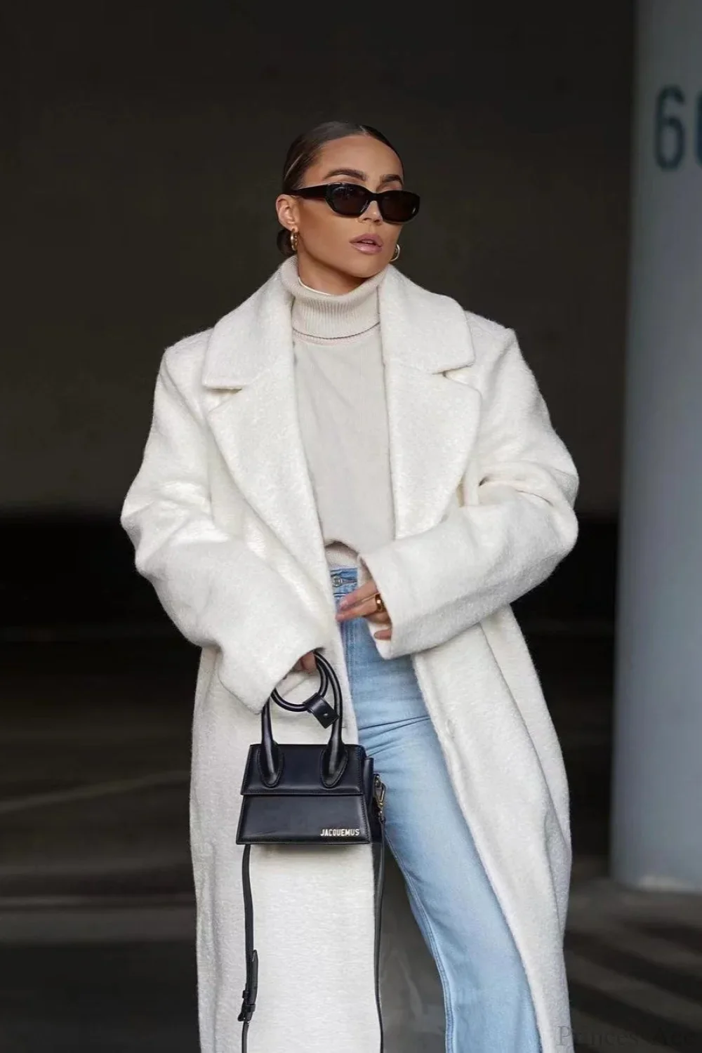 Solid Elegant Minimalist Warm Notched Collar Teddy Overcoat