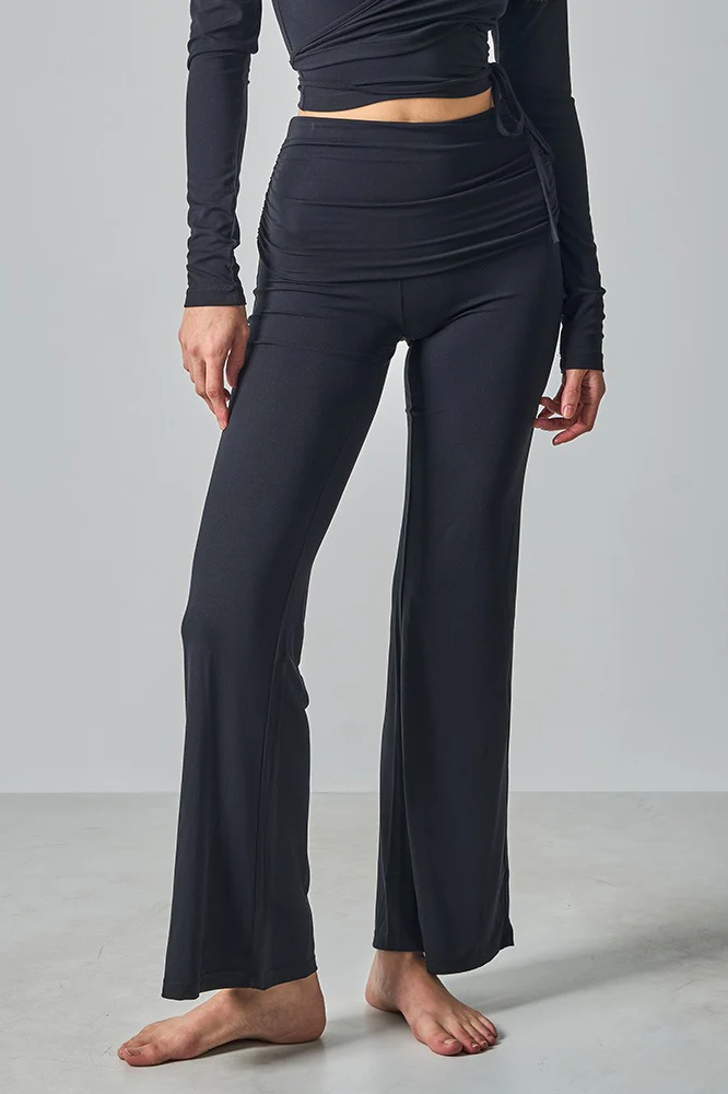 Solid Fitted Foldover Soft Pants - Image 11