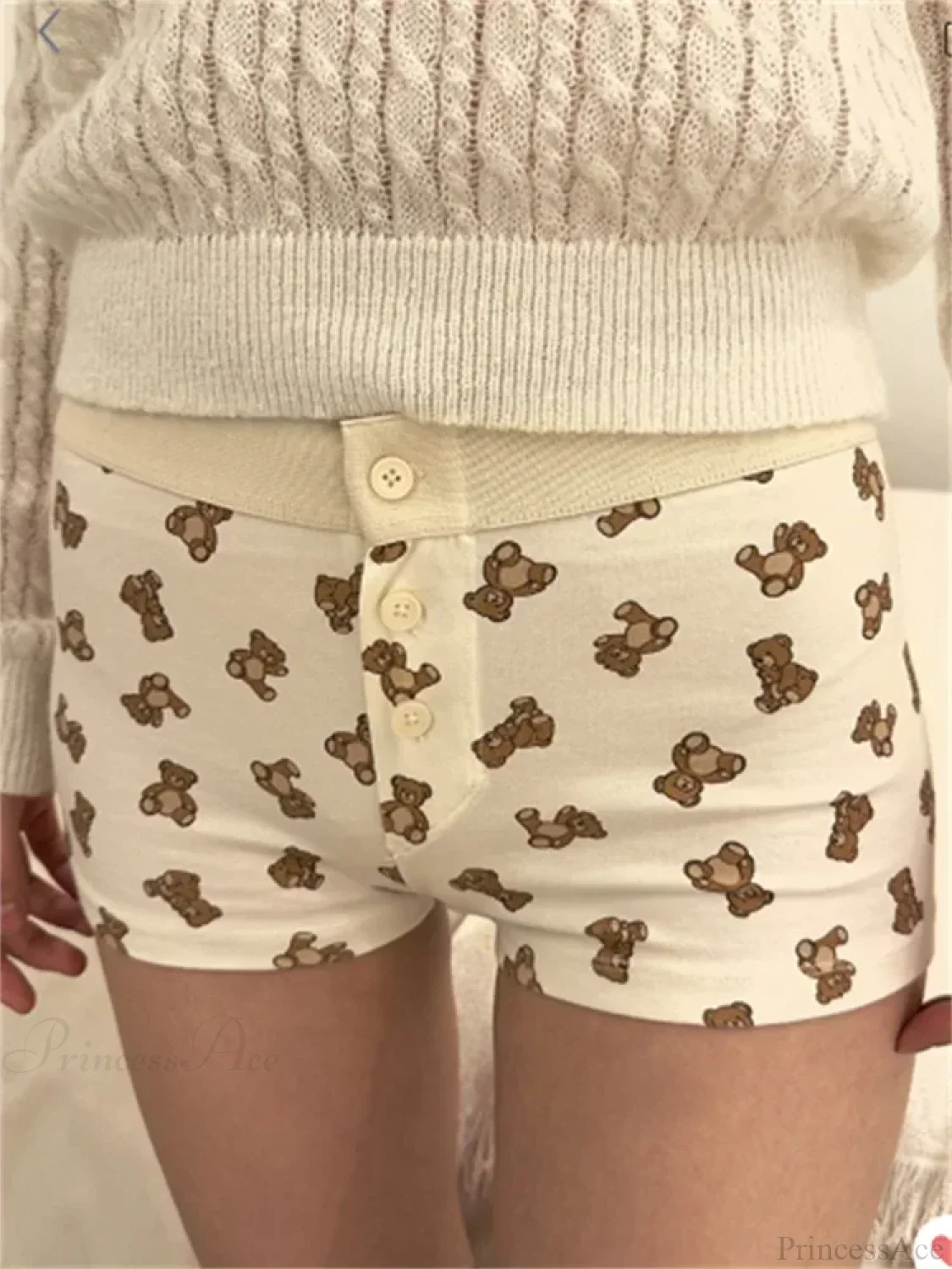 Solid Heart Print Elastic Short - Image 12