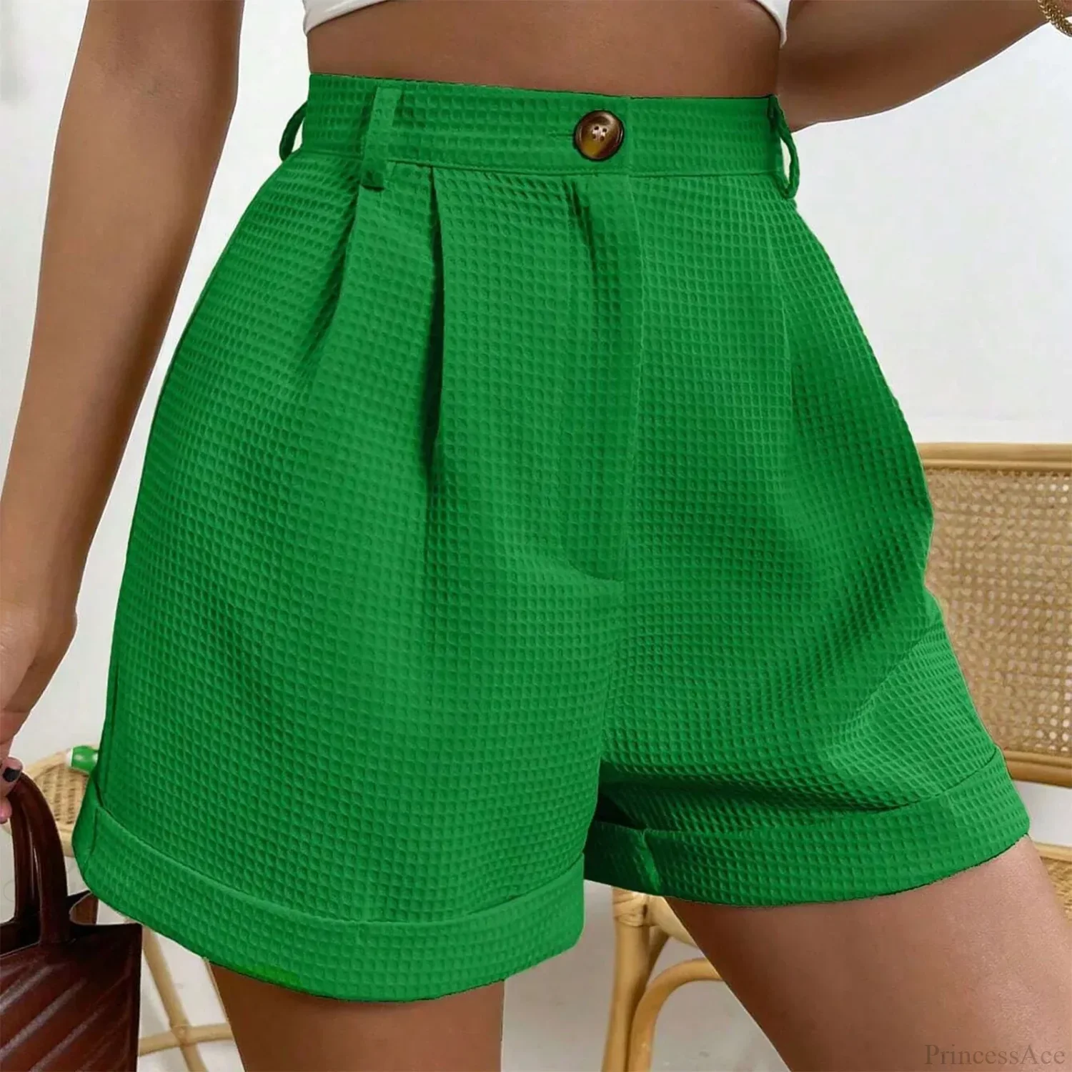 Solid High-Waist Office Lounge Short - Image 2