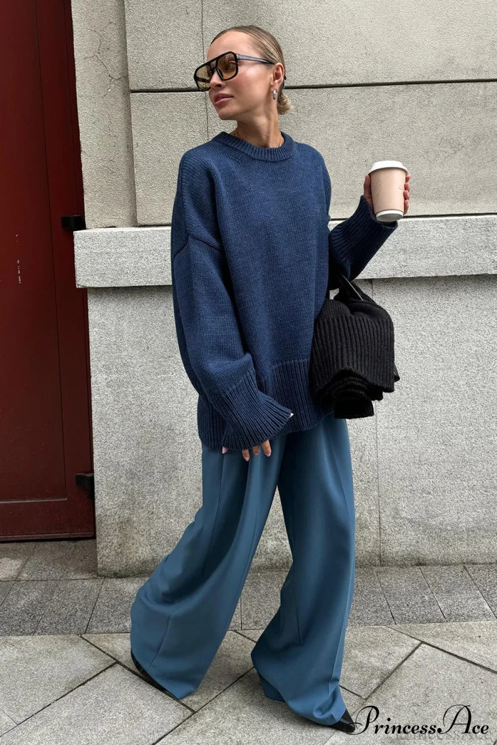 Solid Knit Crew Neck Sweater - Image 5