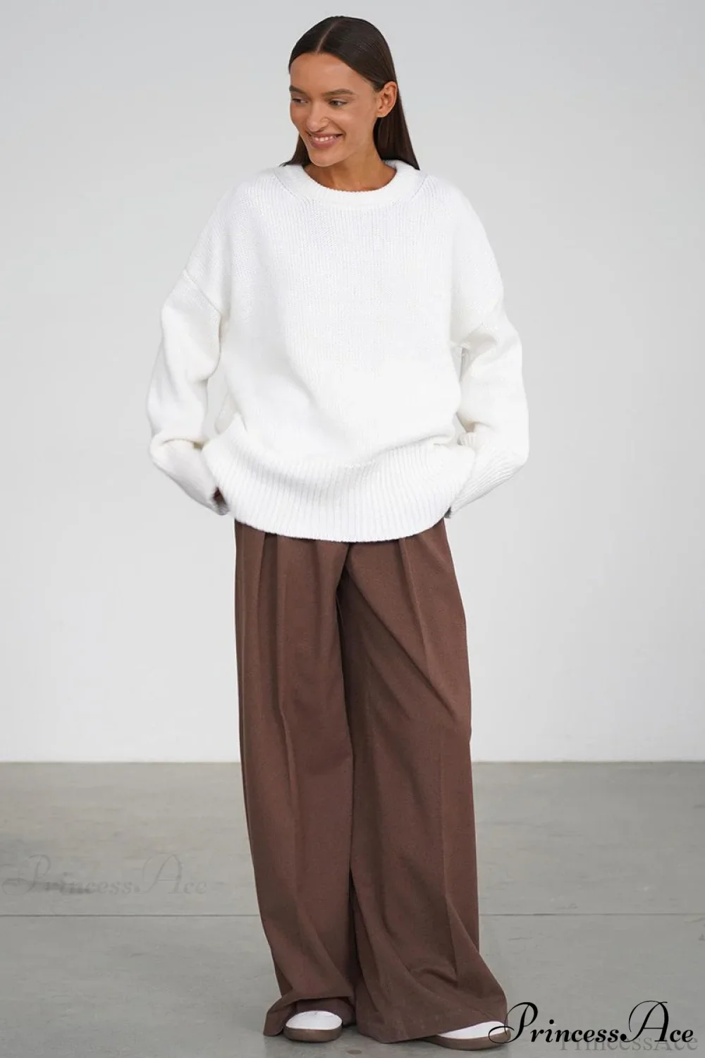 Solid Knit Crew Neck Sweater - Image 8