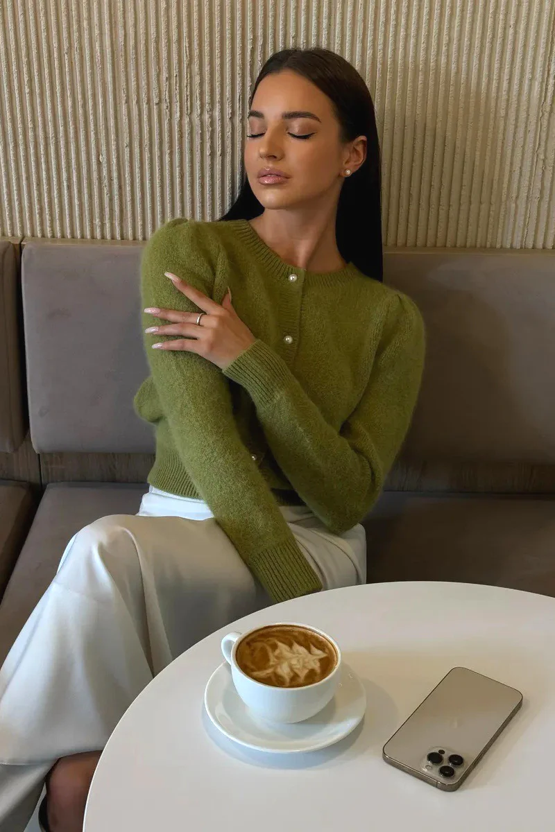 Solid Minimalist Relaxed Long Sleeve Knit Cardigan - Image 11