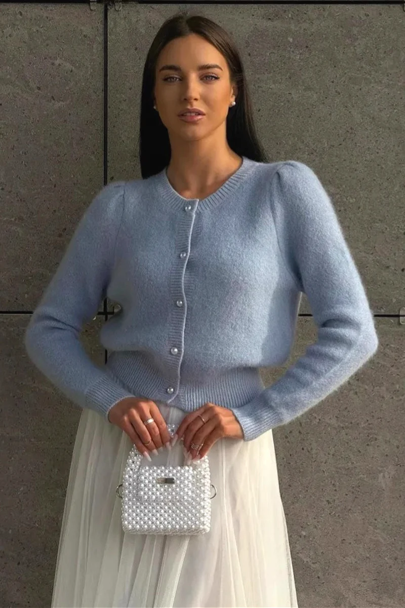 Solid Minimalist Relaxed Long Sleeve Knit Cardigan - Image 8