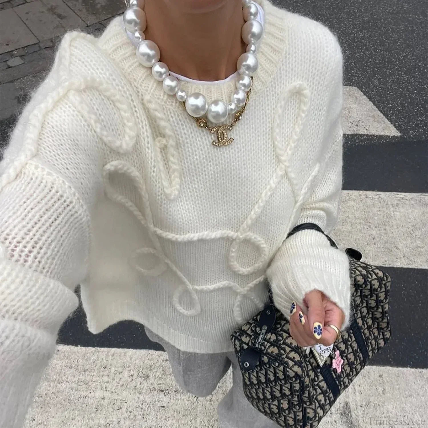 Solid O-neck Long Sleeve Casual Sweater - Image 5