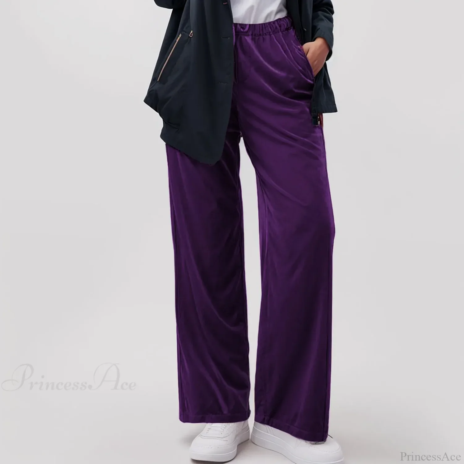 Solid Pocket Stretch Yoga Casual Pants - Image 3