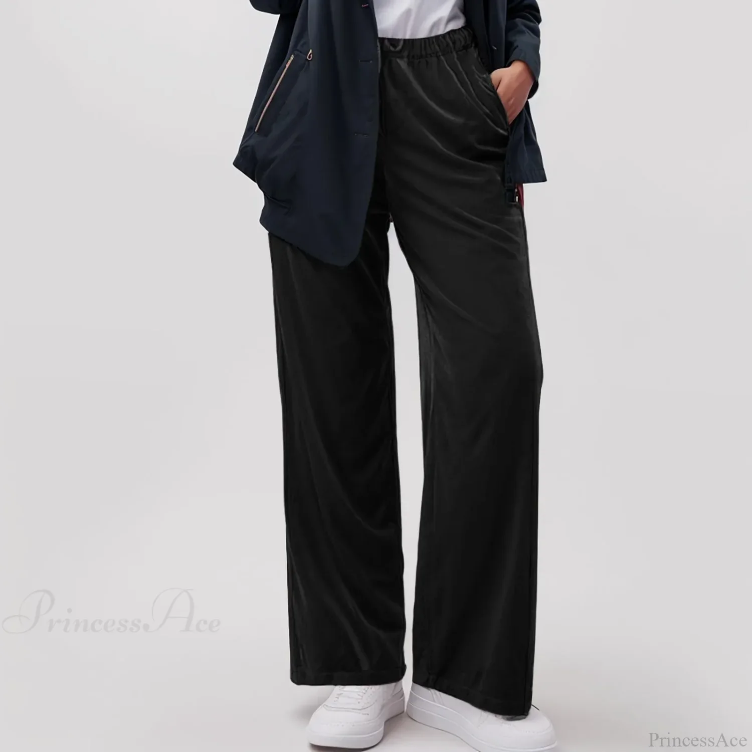 Solid Pocket Stretch Yoga Casual Pants - Image 5