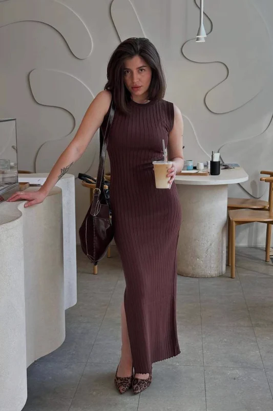 Solid Tank Split Maxi Dress