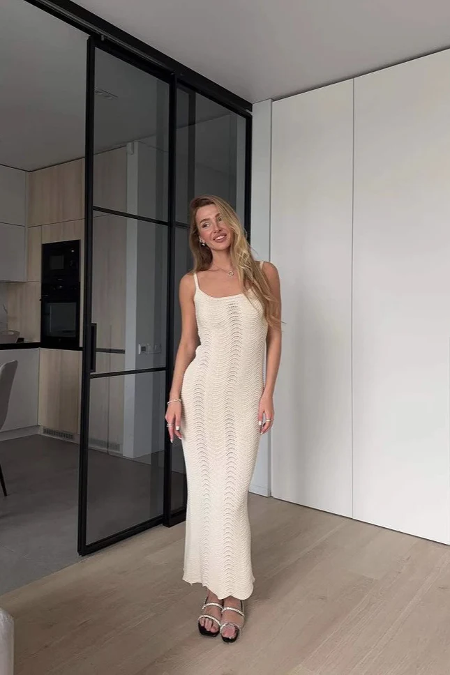Solid Tie Waist Cami Maxi Dress - Image 4