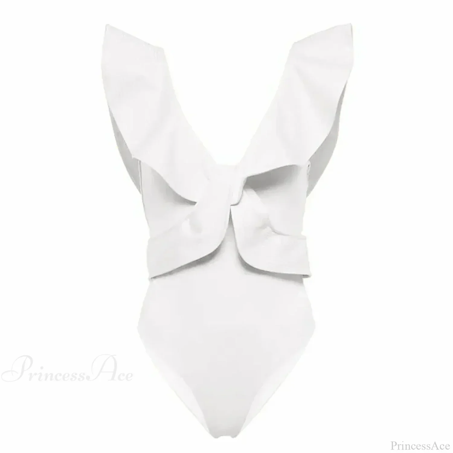 Solid V-Neck Slim Fit Swimsuit One Piece - Image 4