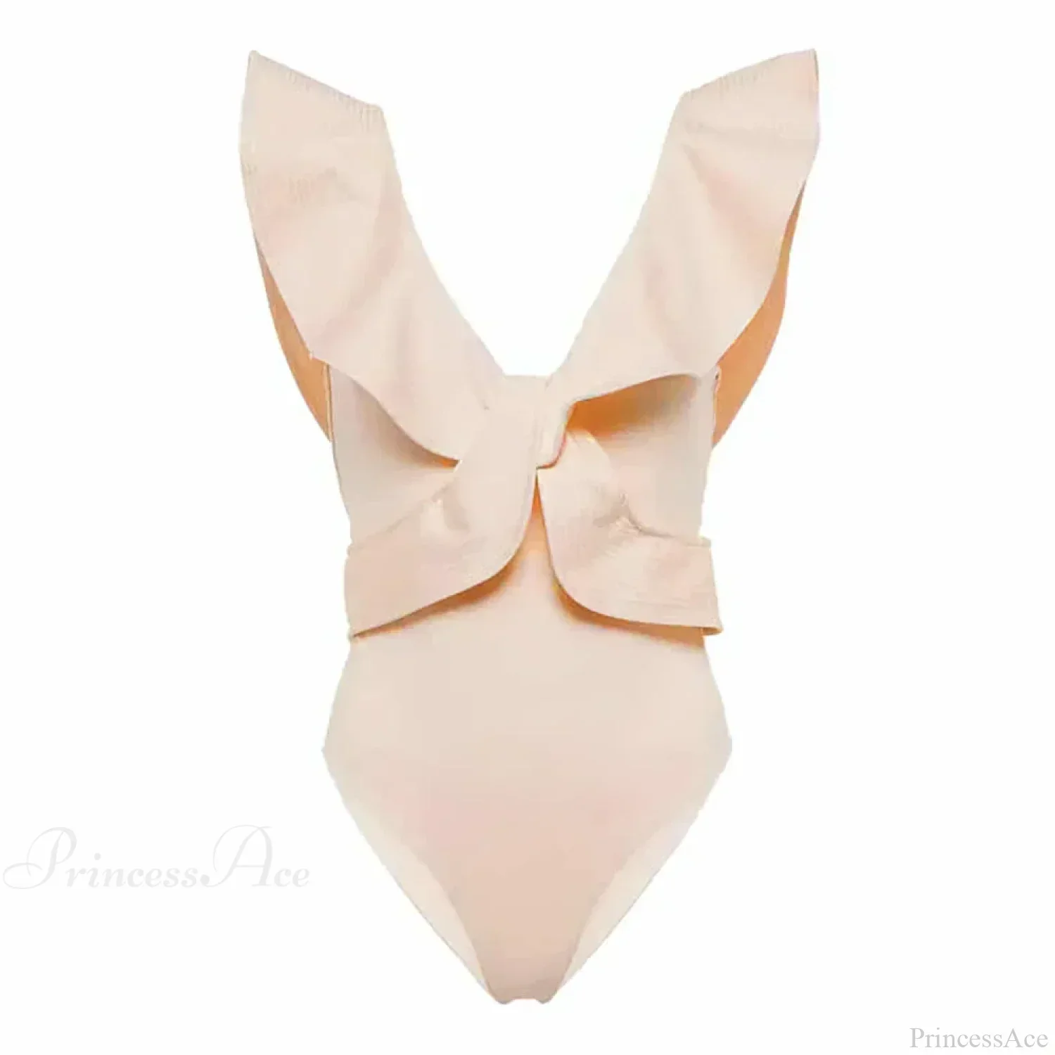 Solid V-Neck Slim Fit Swimsuit One Piece - Image 5