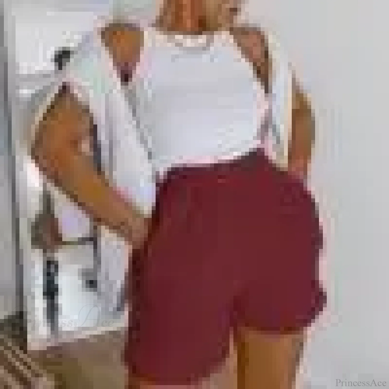 Solid Wide Leg Slant Pocket Short - Image 10
