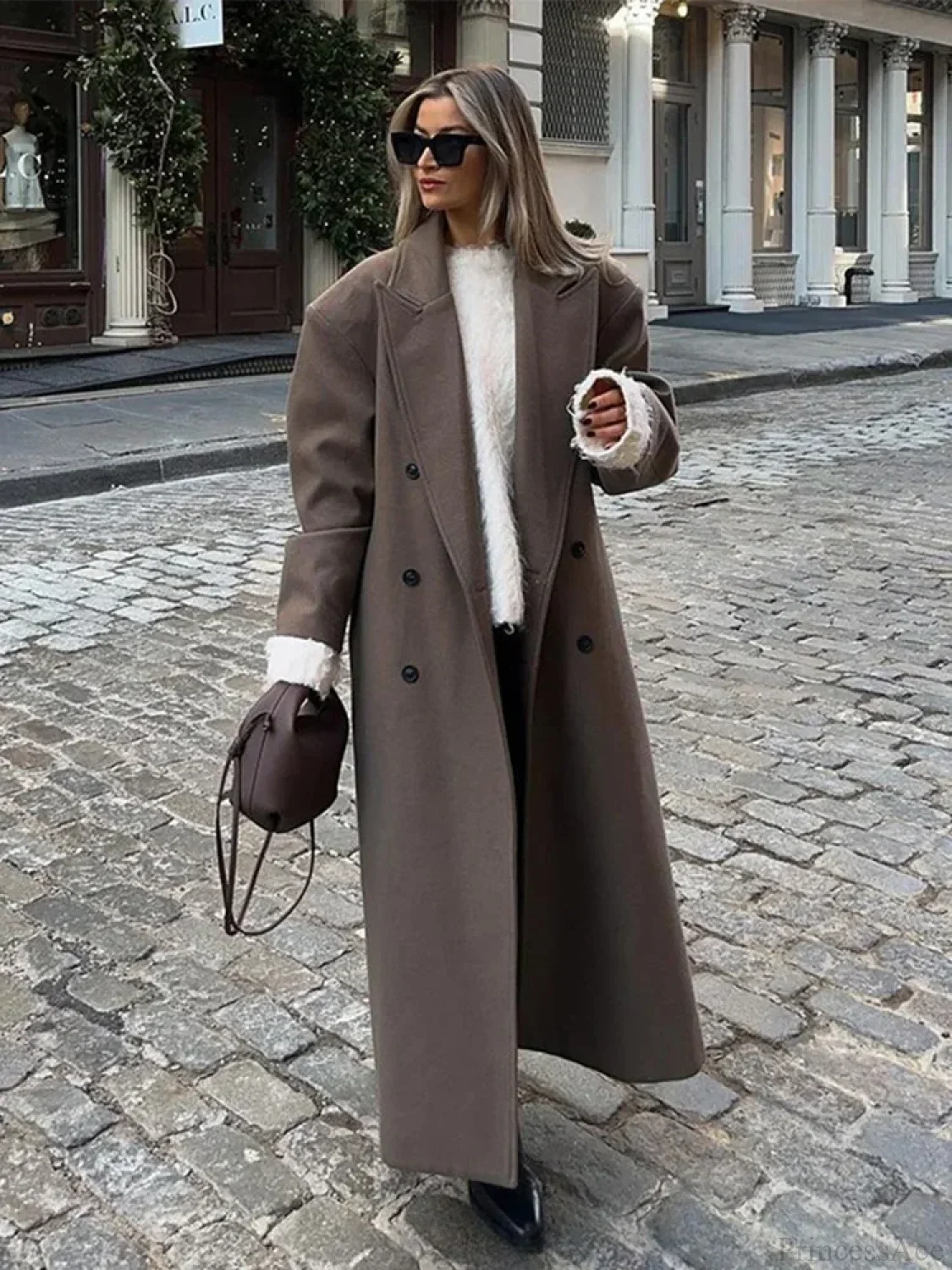 Solid Woolen Lapel Full Sleeve Overcoat
