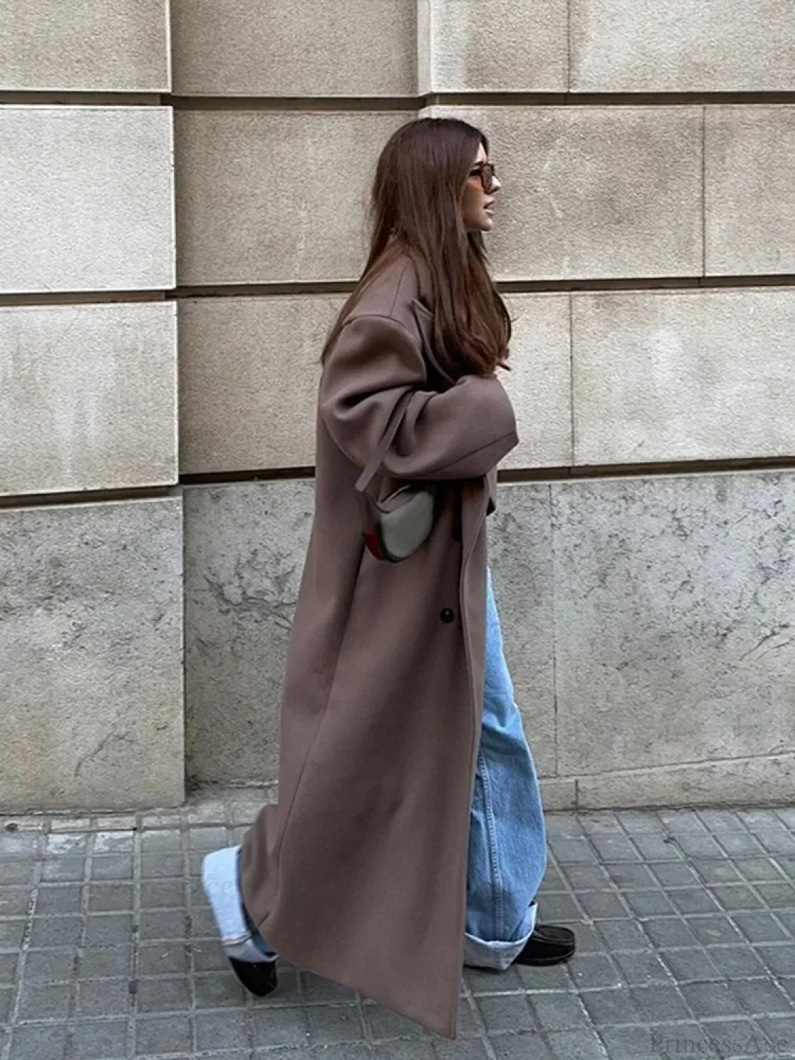 Solid Woolen Lapel Full Sleeve Overcoat - Image 3