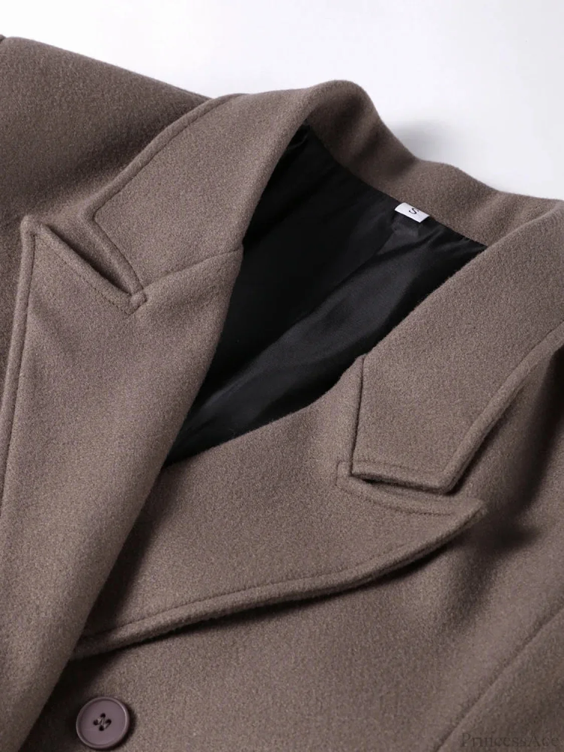 Solid Woolen Lapel Full Sleeve Overcoat - Image 5