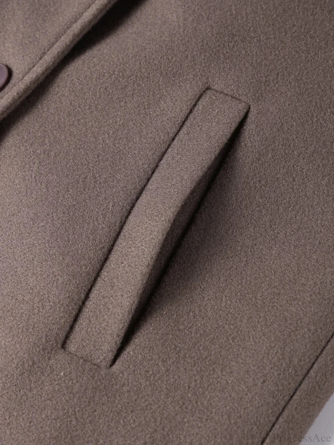 Solid Woolen Lapel Full Sleeve Overcoat - Image 6