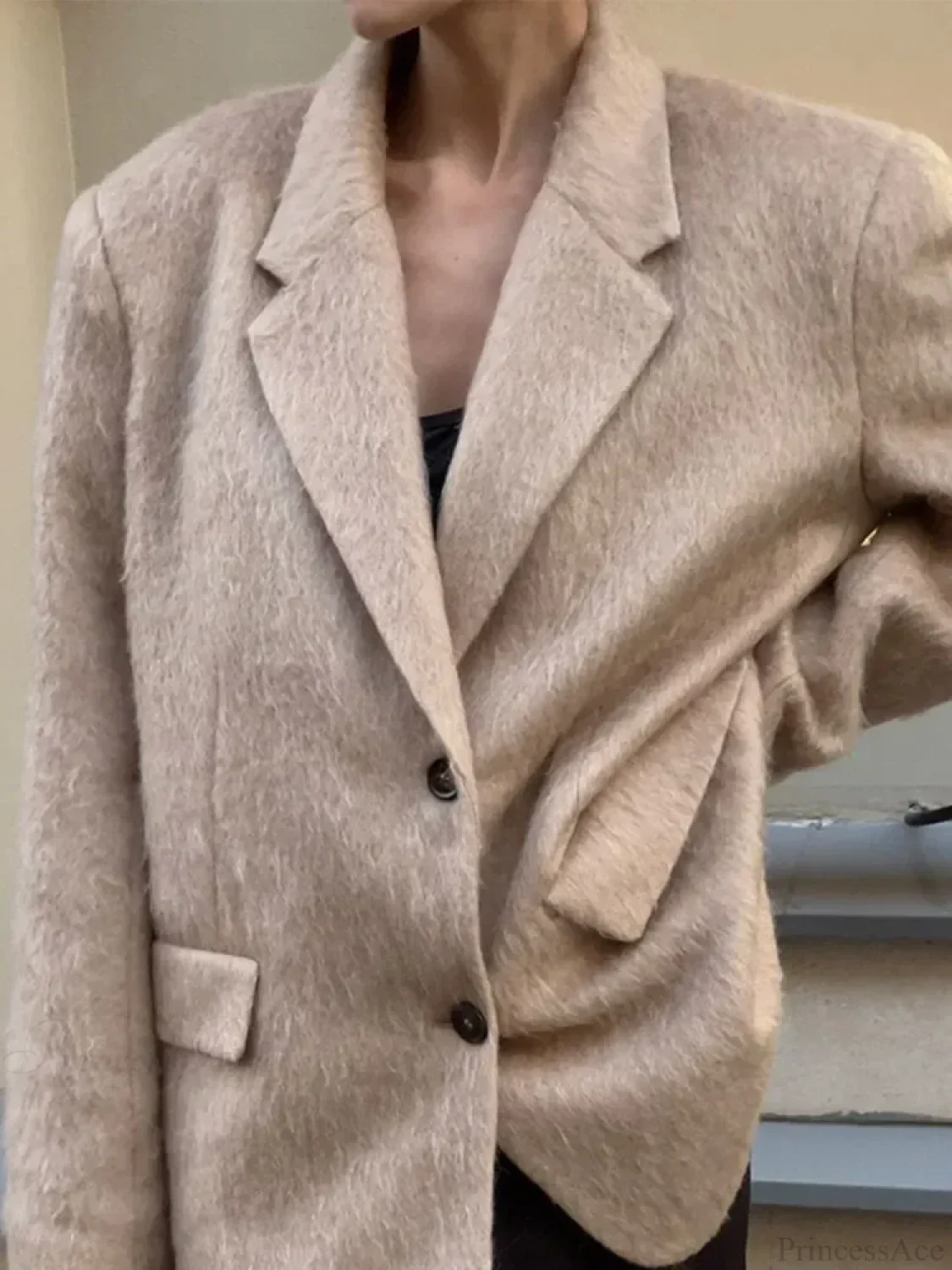 Solid Woolen Short Coat - Image 6
