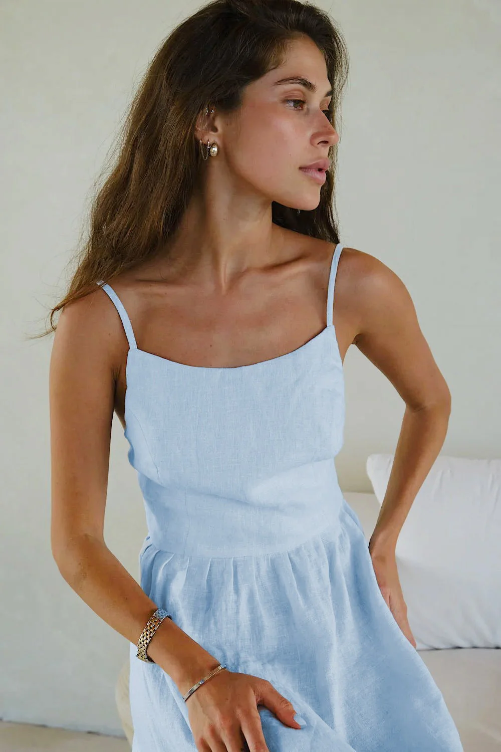Spaghetti Strap Backless Ruffle Maxi Dress - Image 12