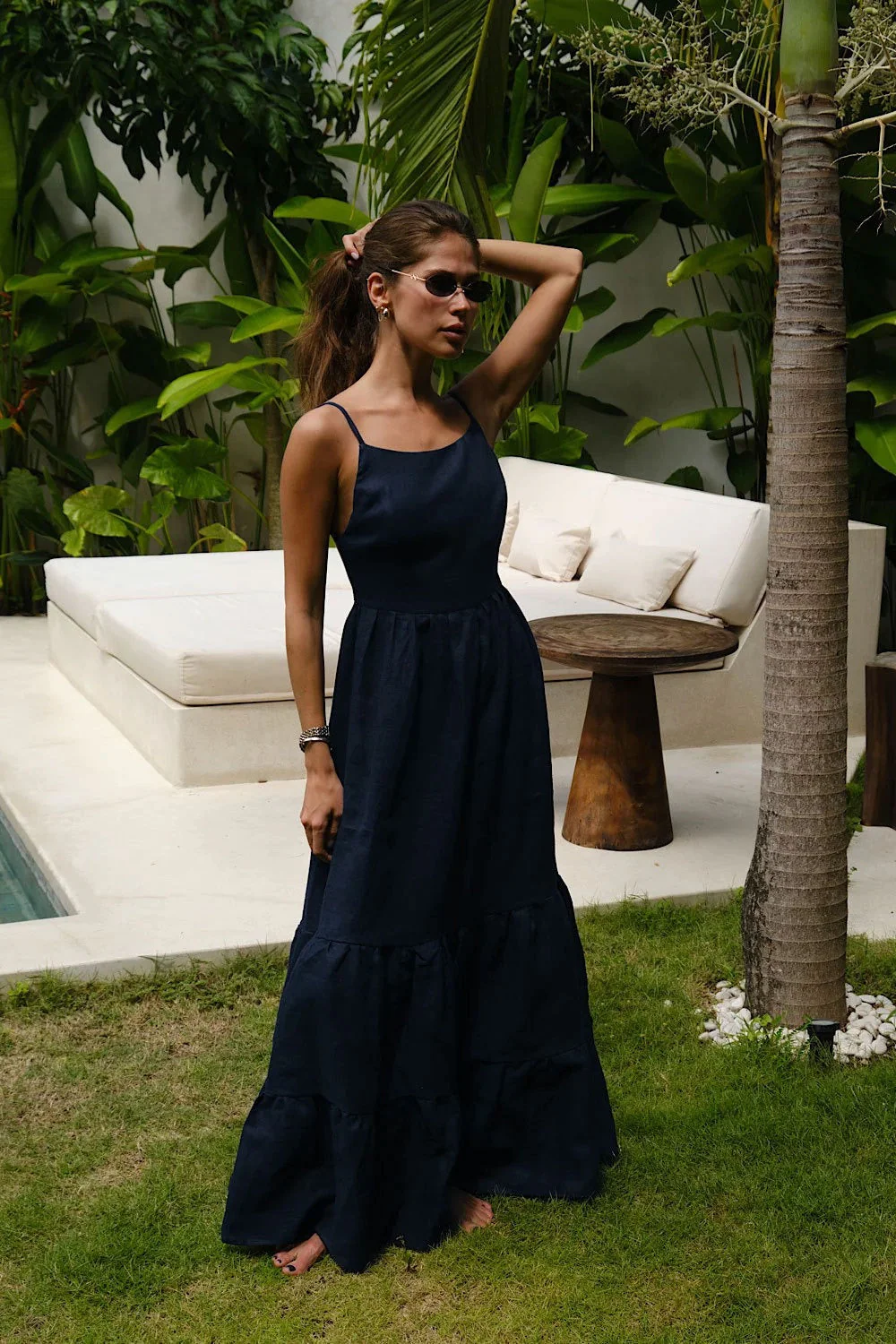 Spaghetti Strap Backless Ruffle Maxi Dress - Image 5