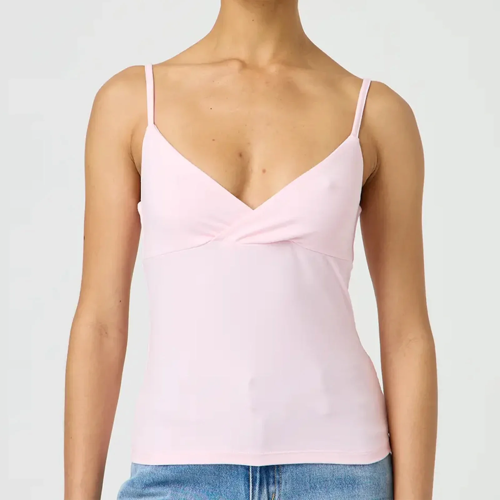 Spaghetti Strap V-Neck Crop Top - Image 2