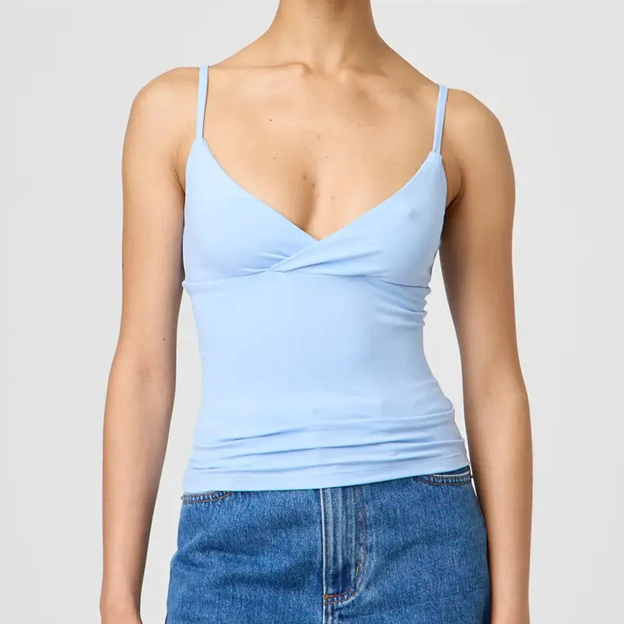 Spaghetti Strap V-Neck Crop Top - Image 6