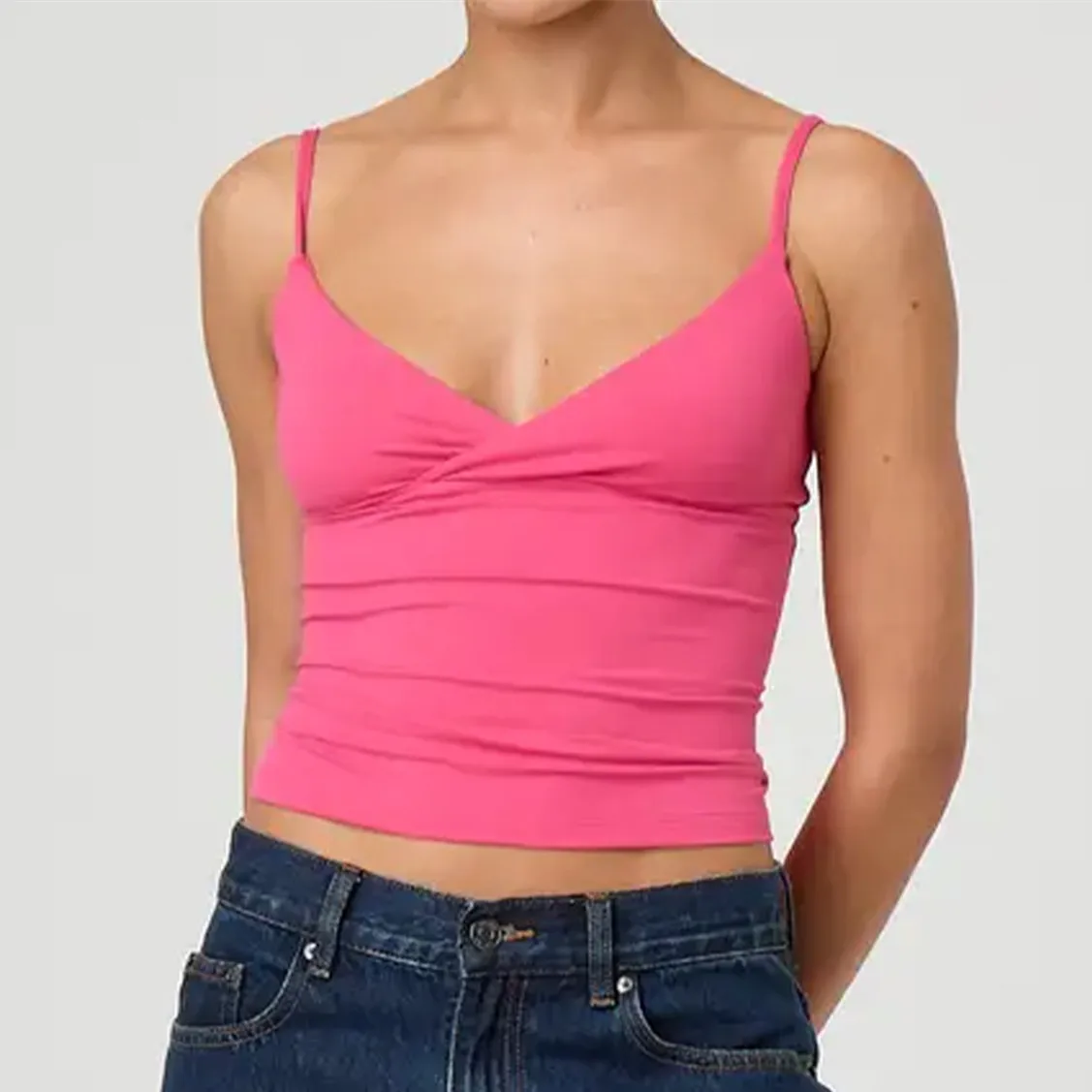 Spaghetti Strap V-Neck Crop Top - Image 9