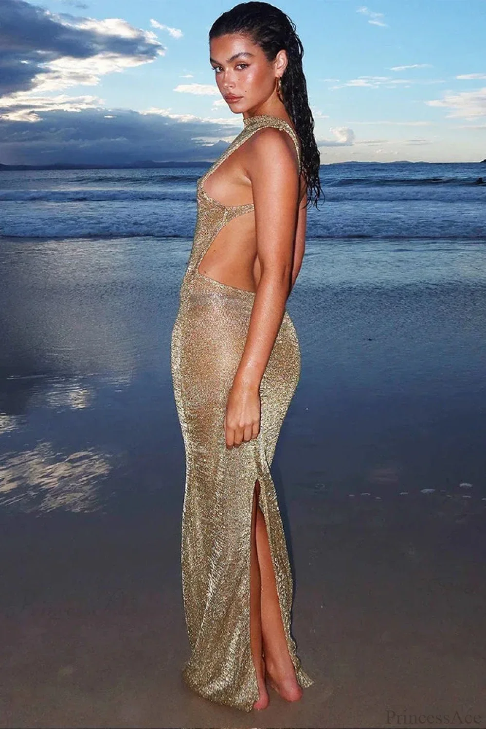Sparkle Glitter Slim Vacation Dress - Image 2