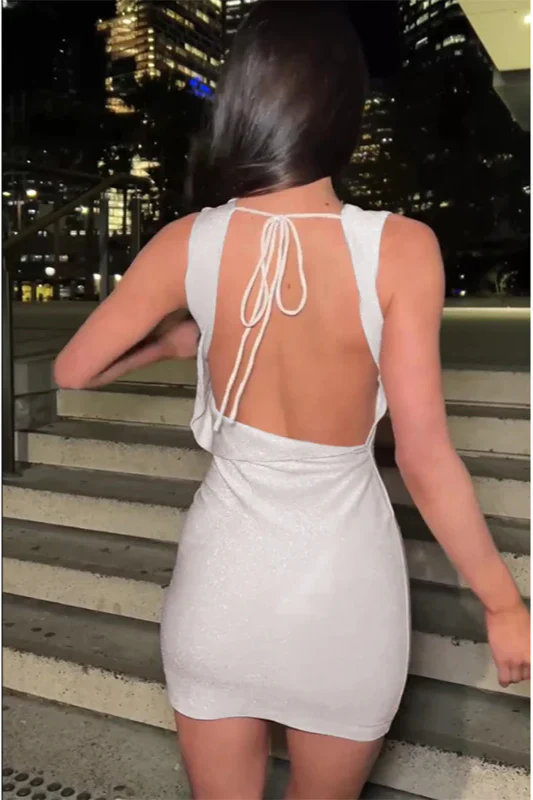 Sparkling Backless Slim Fit Party Dress - Image 6