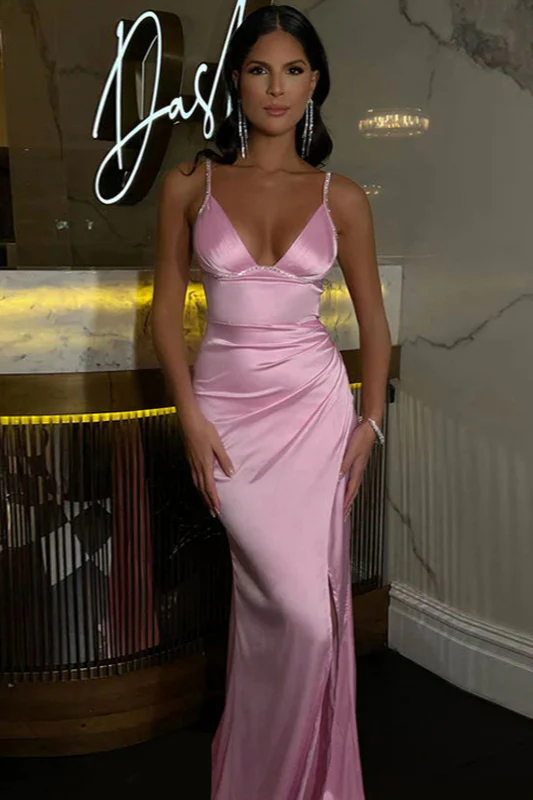Sparkling Chain Strap Split Fitted Party Dress - Image 4