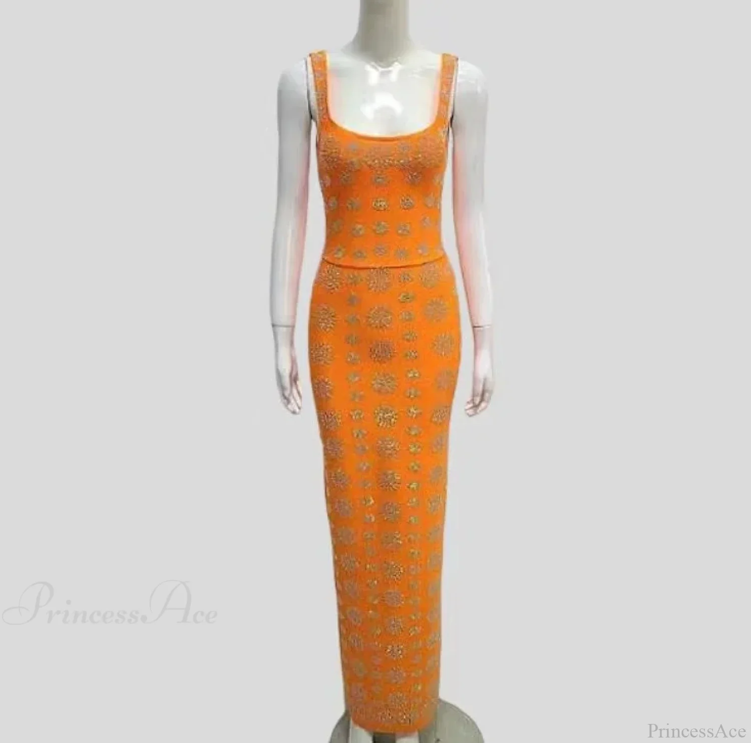 Sparkling Diamonds Ankle-Length Party Dress - Image 7