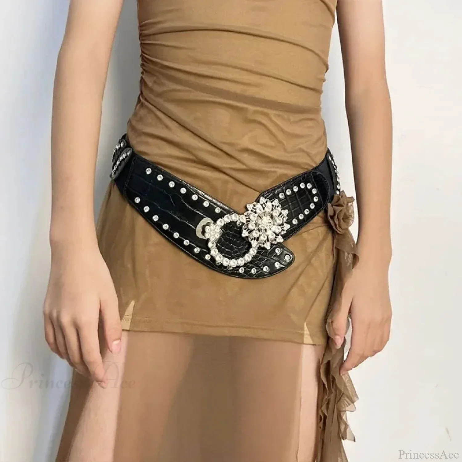 Sparkling Gothic Blossom Rebel Metal Belt - Image 4