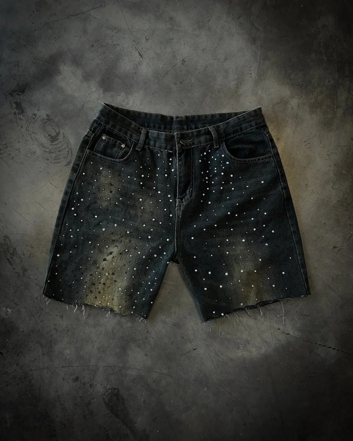 Sparkling Sequined Denim Short - Image 2