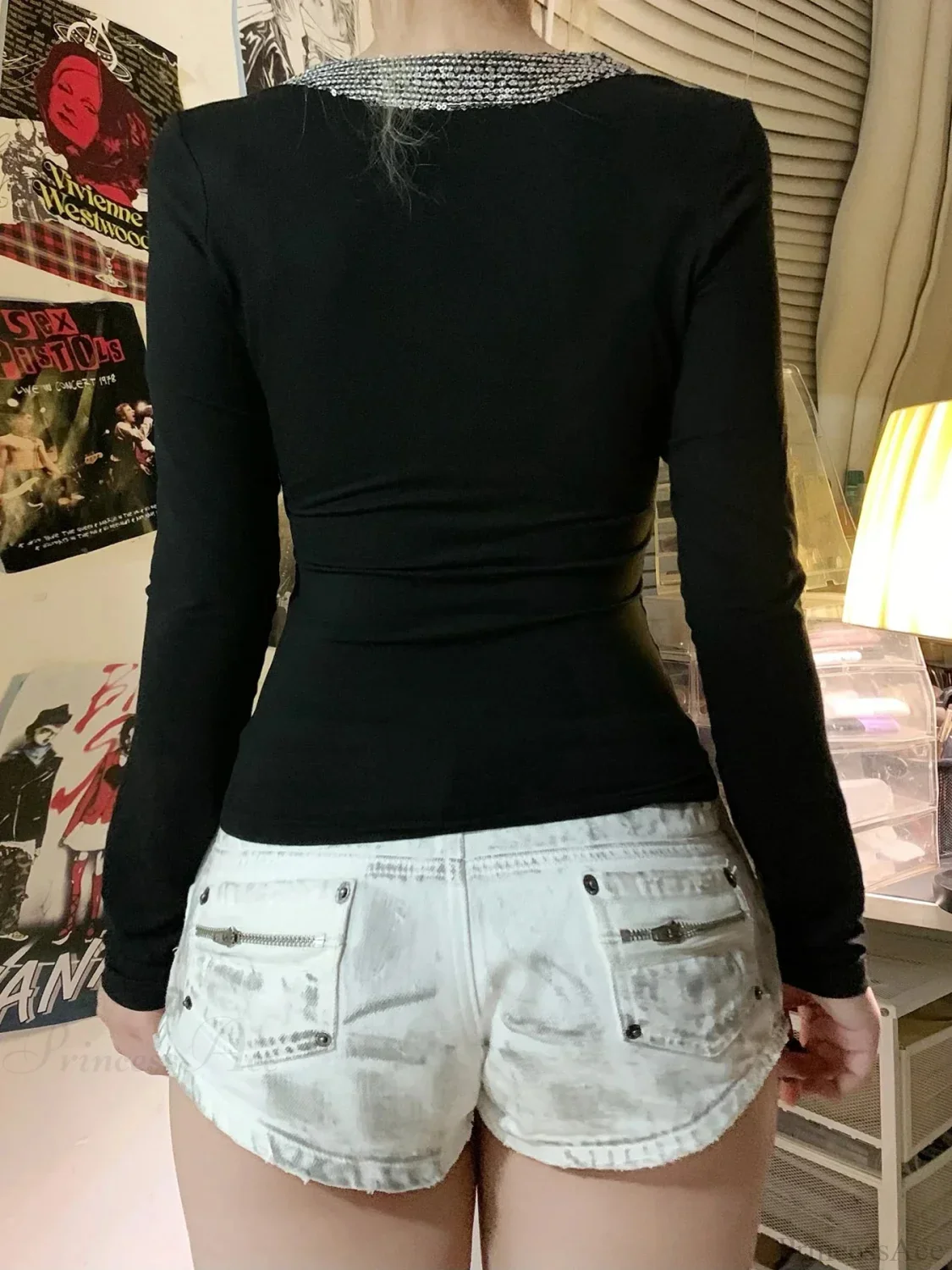 Sparkling V-neck Knit Top - Image 5