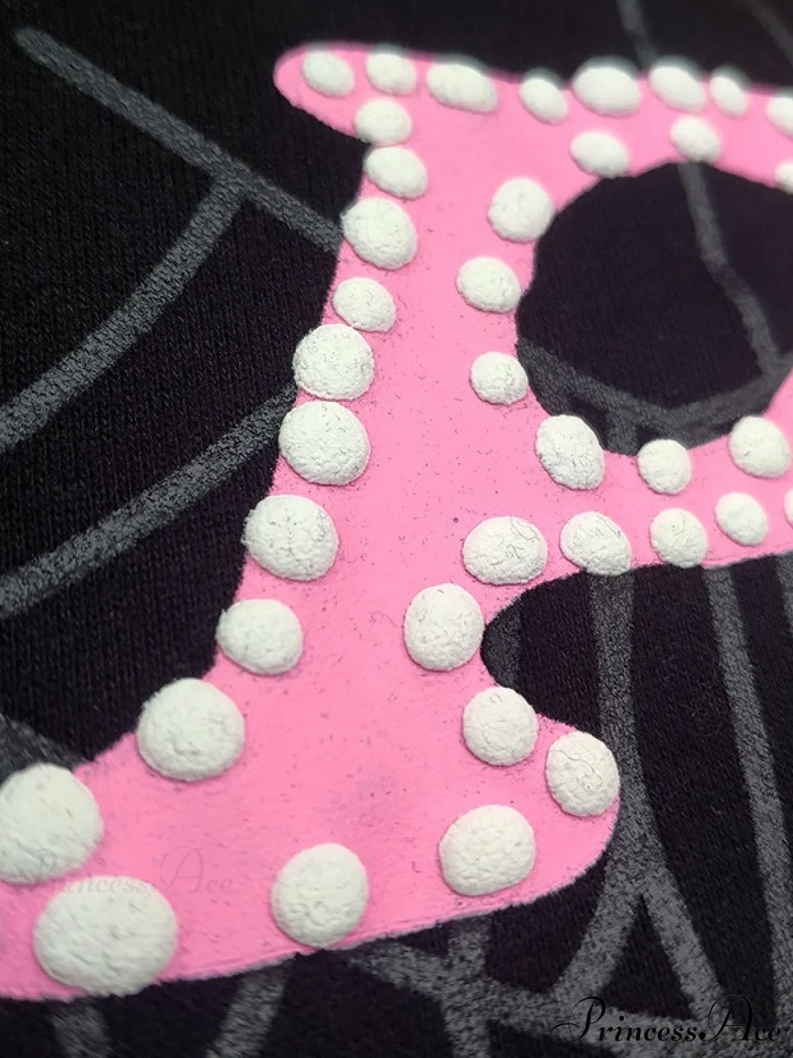 Spider Web Letter Print Fleece Cotton Thick Hoodie - Image 4