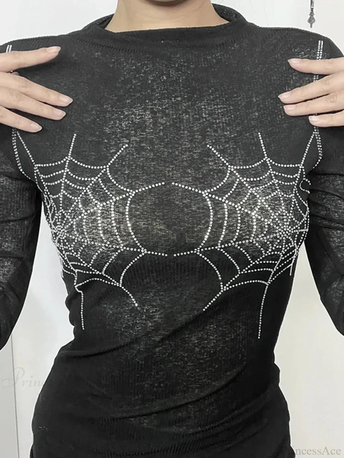 Spider Web Round-neck Knit Top - Image 2