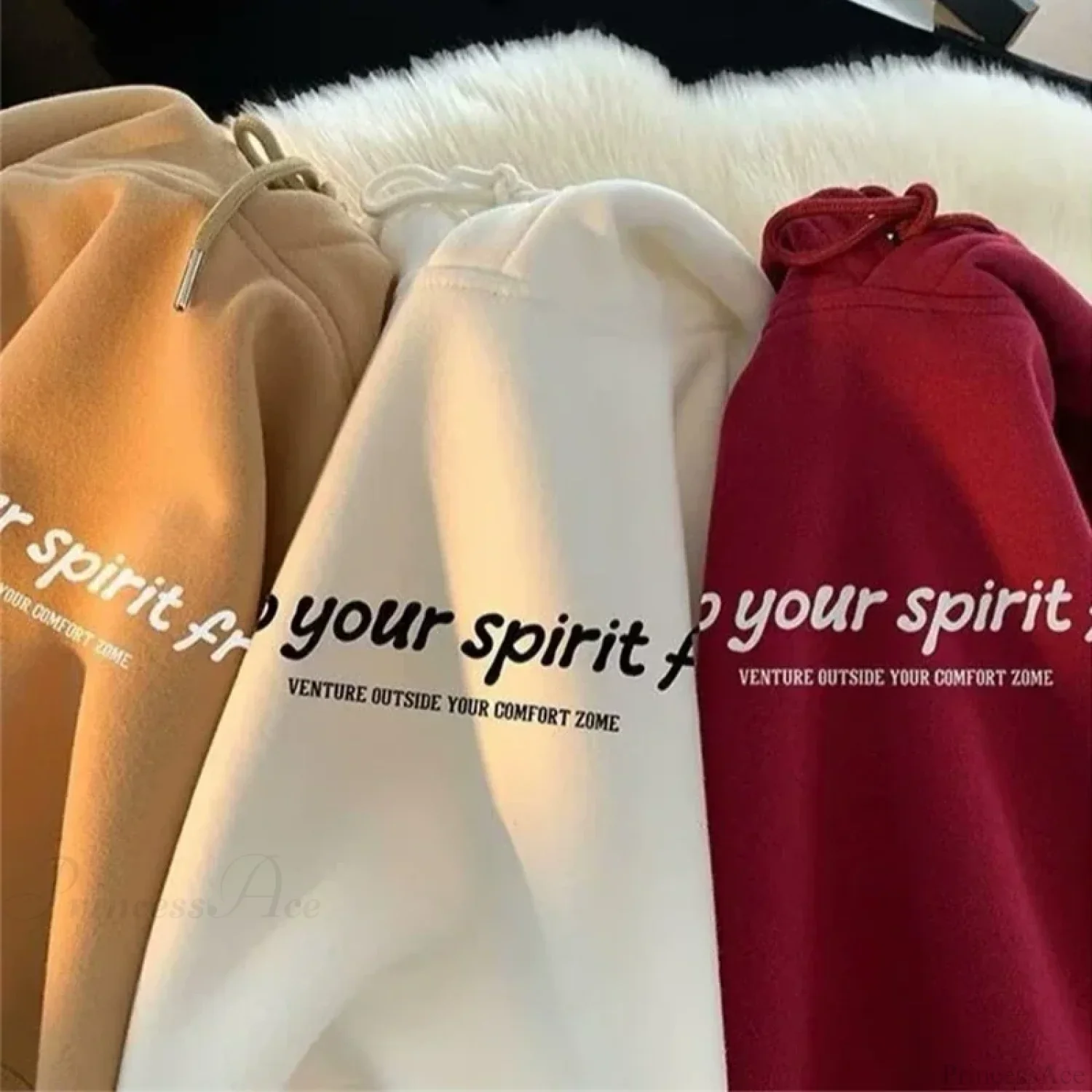 Spirit Free Letter Printed Hoodie - Image 2