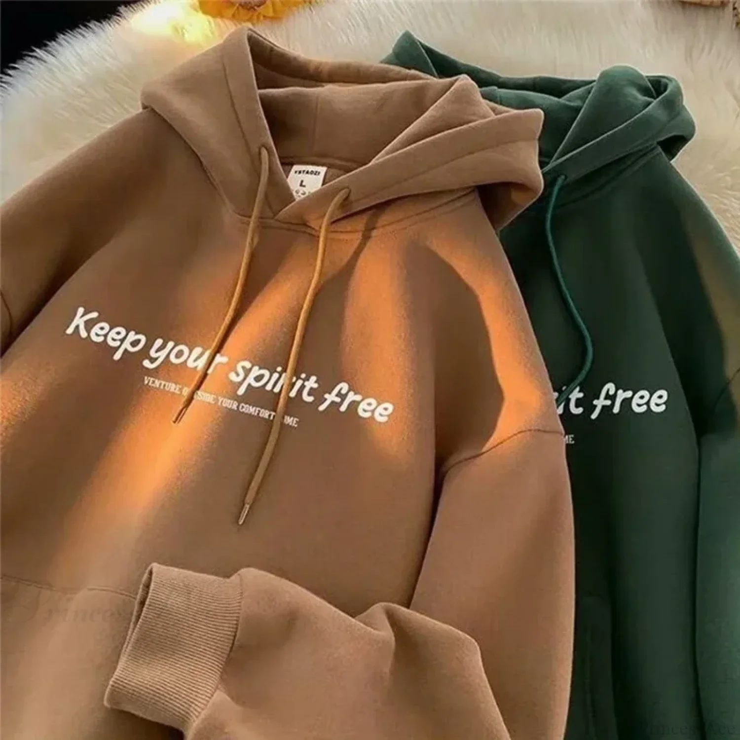 Spirit Free Letter Printed Hoodie - Image 3