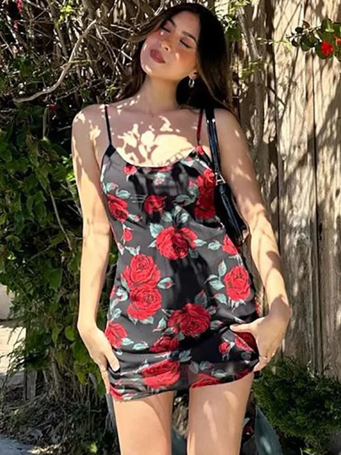 Spliced U-Neck Suspender Mini Dress - Image 2