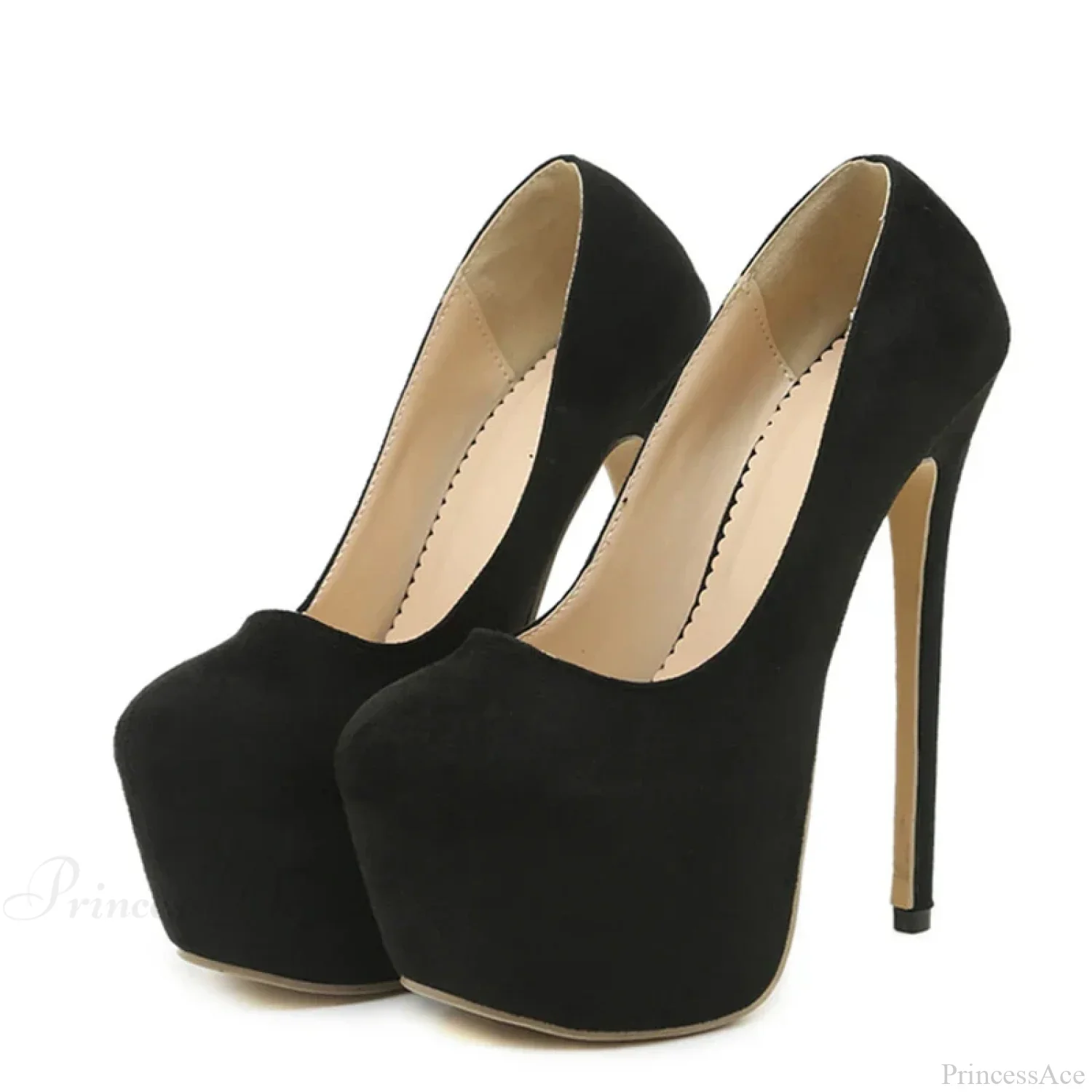 Spring-Autumn Black Platform Buckle Super-High Pole-Dance Pumps 17CM Stiletto High Heel - Image 5