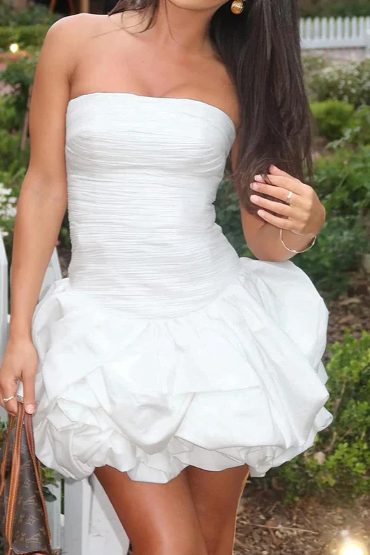 Spring Elegant Ruched Corset Dress with Layered Skirt Party Dress - Image 4