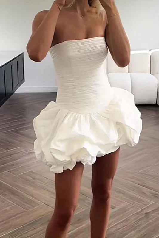 Spring Elegant Ruched Corset Dress with Layered Skirt Party Dress - Image 5