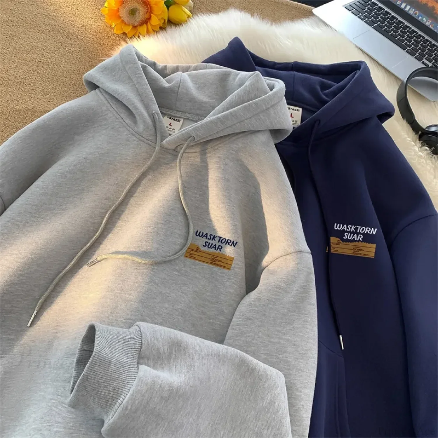 Spring Letter Graphic Streetwear Hoodie - Image 2