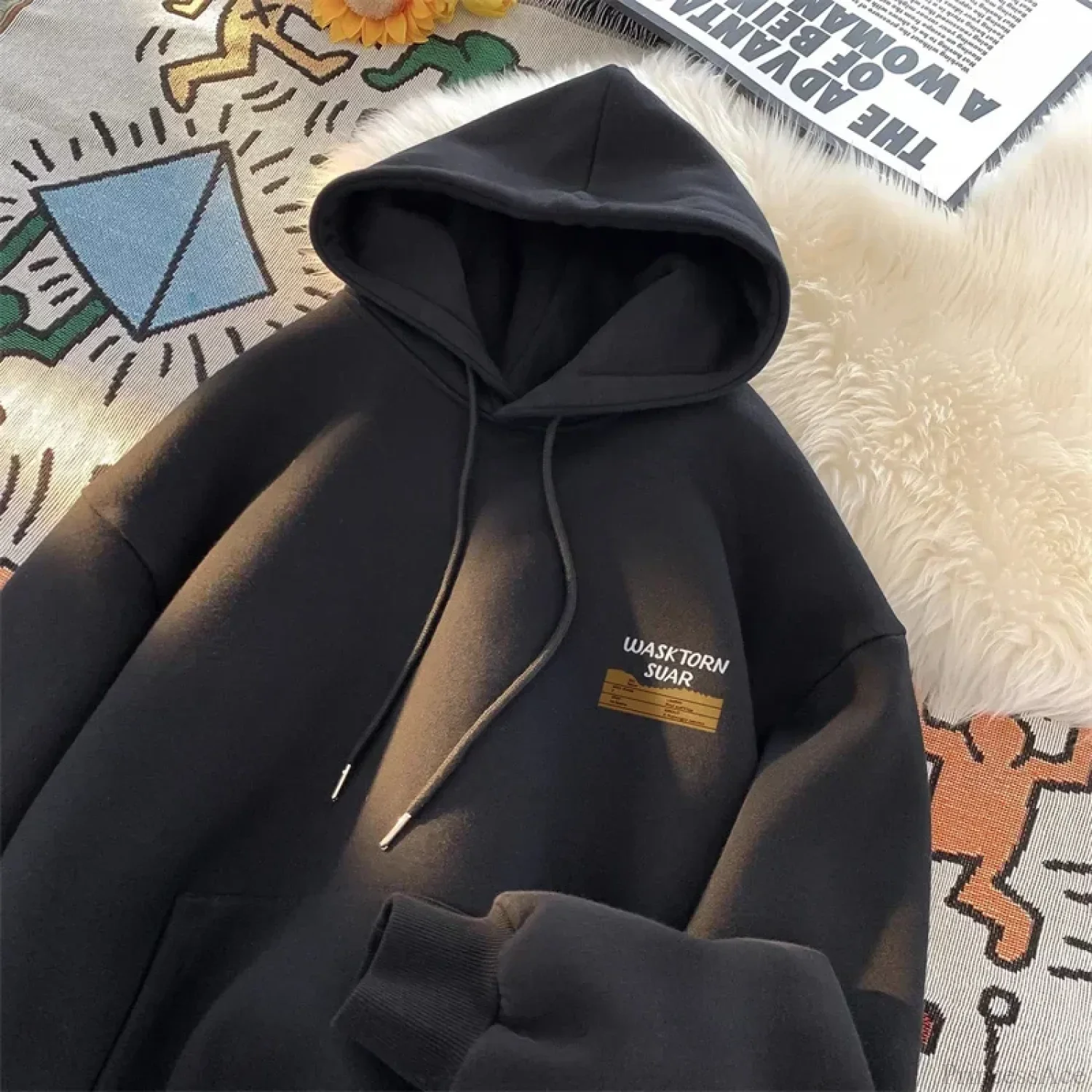 Spring Letter Graphic Streetwear Hoodie - Image 4